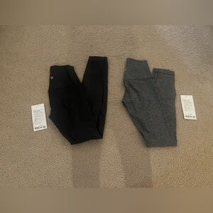 Like new 2 pairs of lululemon athletica  Charcoal and Shiny Black Align Leggings